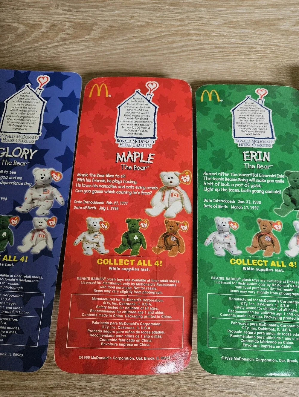 NWT TY Teenie Beanie Baby McDonald's (1999 International Collection)